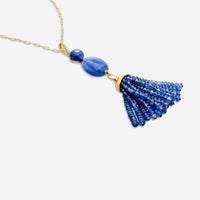 Goshwara G-One 18K Yellow Gold Sapphire Bead Tassel Pendant SP0043