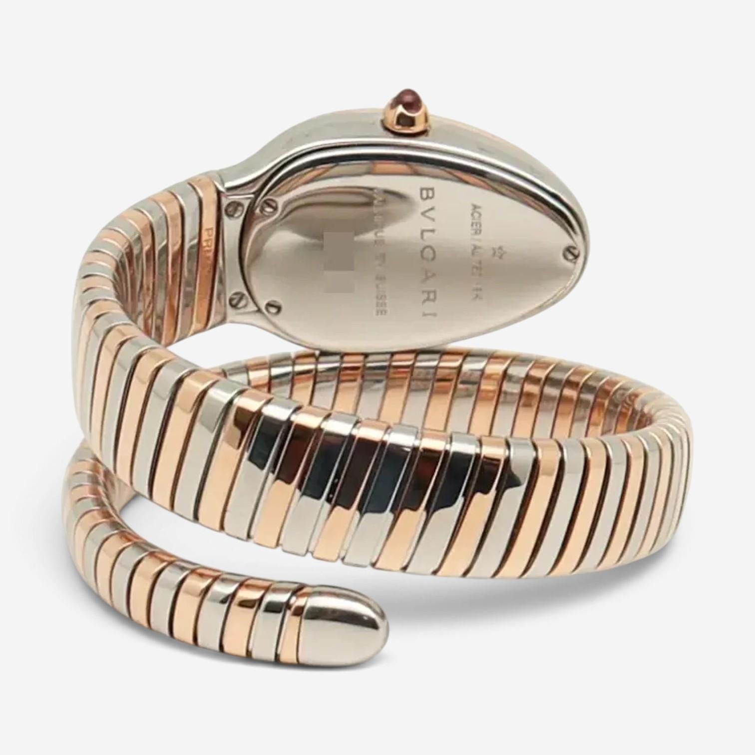 Bulgari Serpenti Tubogas 35mm 18K Rose Gold Steel Quartz Ladies Watch SP35SPG