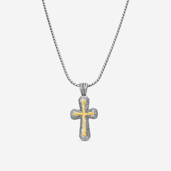 KONSTANTINO - "Stavros" Sterling Silver & 18k Yellow Gold Cross - STKJ394-130

Pendant Dimensions: 2.00 x 0.88 in.
S/S Chain Included:CHKJ23-131-20  (Length - 20in.) - THE SOLIST