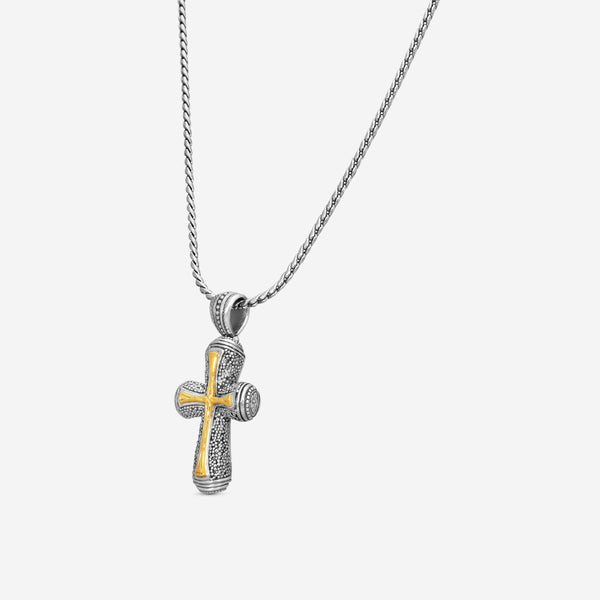 KONSTANTINO - "Stavros" Sterling Silver & 18k Yellow Gold Cross - STKJ394-130

Pendant Dimensions: 2.00 x 0.88 in.
S/S Chain Included:CHKJ23-131-20  (Length - 20in.) - THE SOLIST