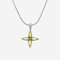 KONSTANTINO - "Gen K 2" Sterling Silver & 18k Yellow Gold, Yellow Agate Triplet Cross - STKJ425-649 S/S Chain Included:CHKJ22-131-18 (Length - 18in.)" - THE SOLIST