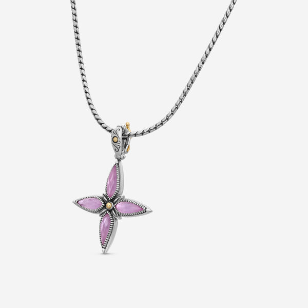 KONSTANTINO - ""Gen K 2"" Sterling Silver & 18k Yellow Gold, Pink Corundum Doublet Cross - STKJ425-652 S/S Chain Included:CHKJ22-131-18 (Length - 18in.)" - THE SOLIST