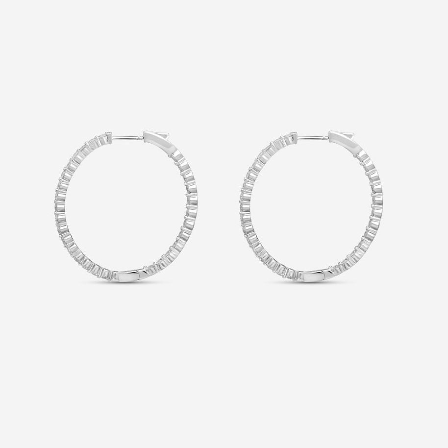 Ina Mar 14K White Gold Diamond Shared Prong Oval Hoop Earrings E1182C-FW-300F - THE SOLIST