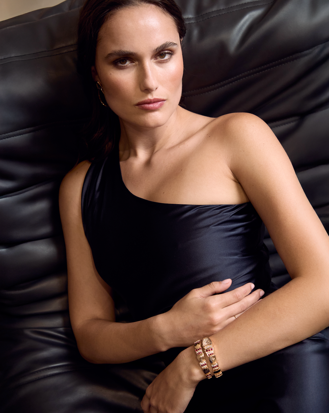 Bulgari Serpenti 18K Rose Gold Diamond and Ruby Quartz Ladies Watch 102048