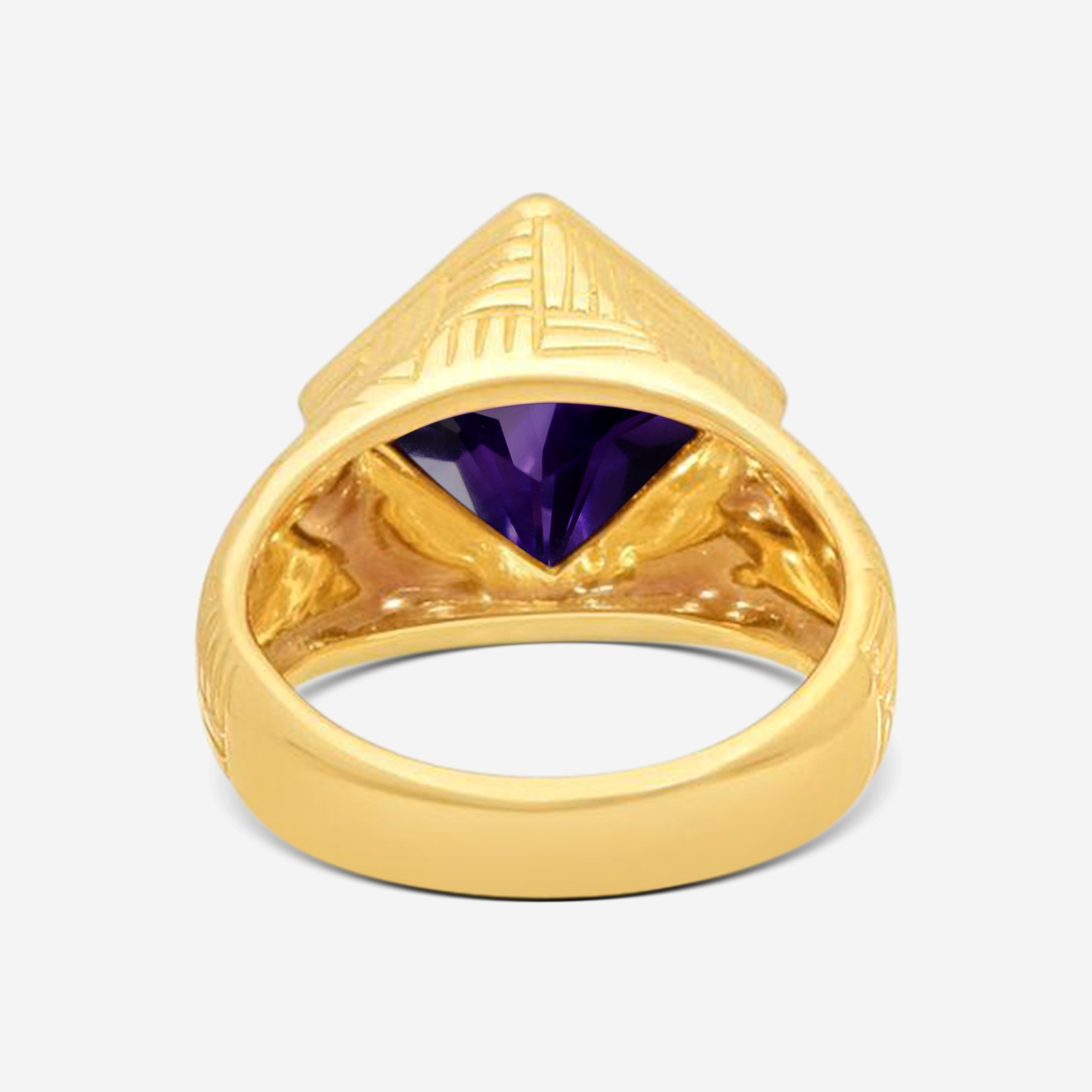Suna 18K Yellow Gold Parquet Amethyst Statement Ring Sz. 6.25 R2870AMY - THE SOLIST