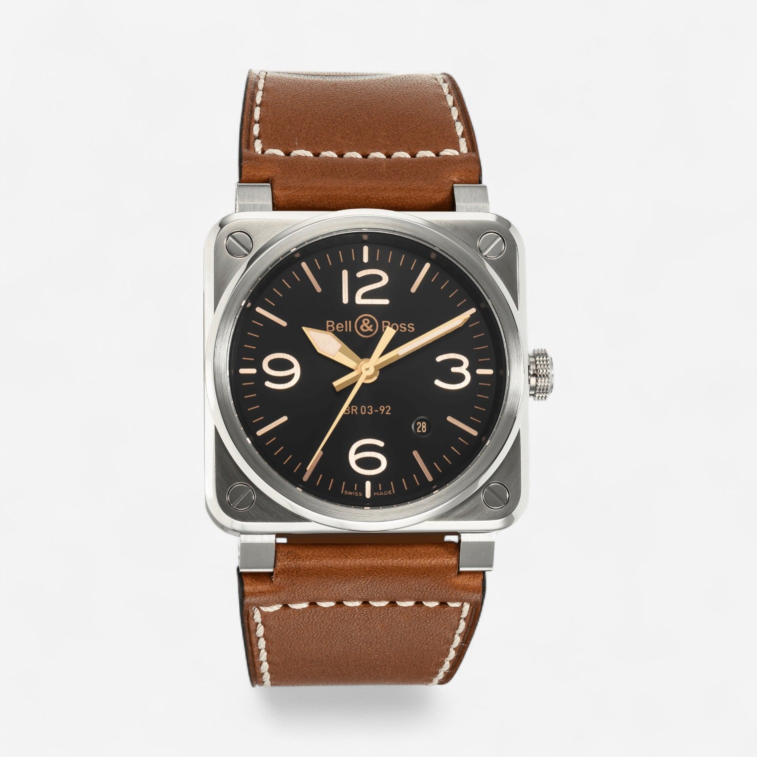 Bell & Ross Br 03-92 Golden Heritage Stainless Steel Automatic Men's Watch BR0392-GH-ST/SCA