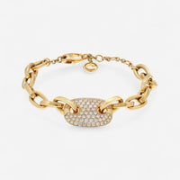 Crivelli 18K Yellow Gold Diamond Pavé Link Bracelet B0245E-7 - THE SOLIST