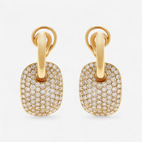 Crivelli 18K Yellow Gold Diamond Pave Drop Earrings E0071E - THE SOLIST