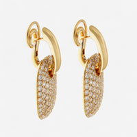 Crivelli 18K Yellow Gold Diamond Pave Drop Earrings E0071E - THE SOLIST