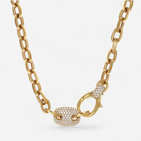 Crivelli 18K Yellow Gold Diamond Pave Station Link Necklace N0163E-17 - THE SOLIST