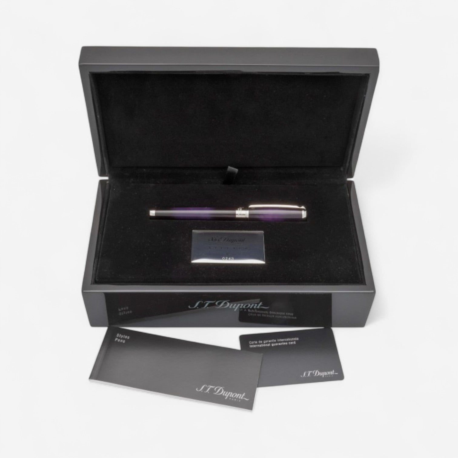 S.T. Dupont Line D Atelier Purple Lacquer & Silver Rollerball Pen ST412711