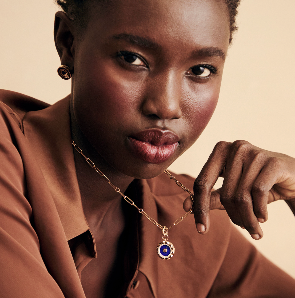 Roberto Coin Obelisco 18K Rose Gold Diamond & Blue Lapis Pendant Necklace 8883122AX19XB