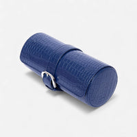 Rapport London Brompton Blue Leather Three Watch Roll D166