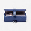 Rapport London Brompton Blue Leather Three Watch Roll D166