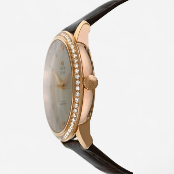 Omega De Ville Prestige 18K Rose Gold Automatic Diamond Unisex Watch 424.58.40.20.52.002