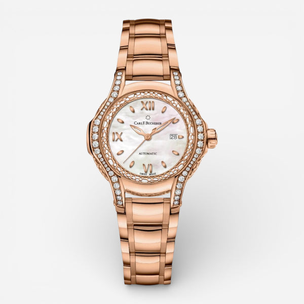 Carl F. Bucherer Pathos Diva 18K Rose Gold Roman Numerals Diamond Automatic Ladies Watch 00.10580.03.75.31.01