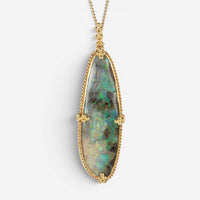 Amáli One of a Kind 18K Yellow Gold Boulder Opal Pendant Necklace N-2409-BOP
