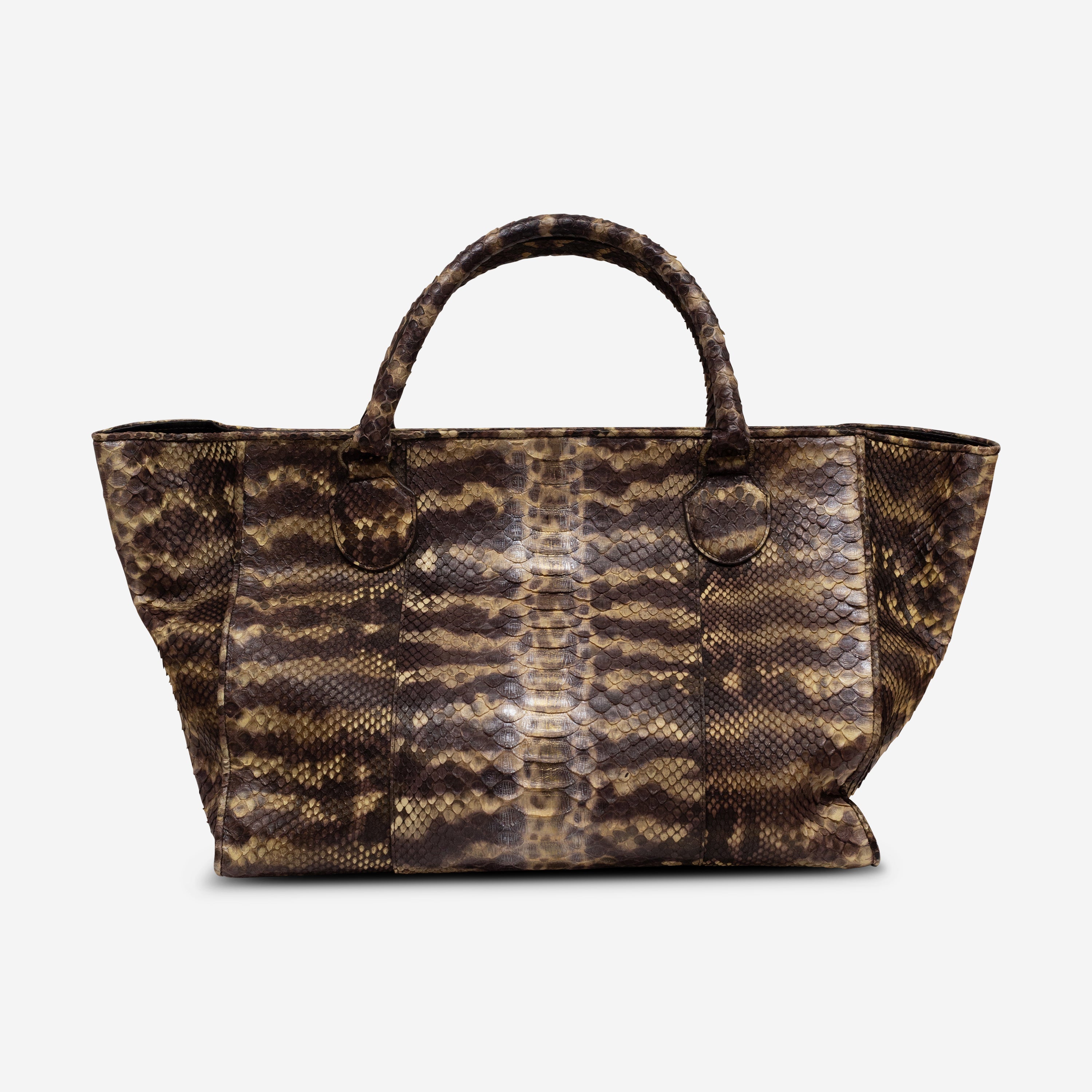 Armenta Multicolor Python Leather Large Tote Bag 09023