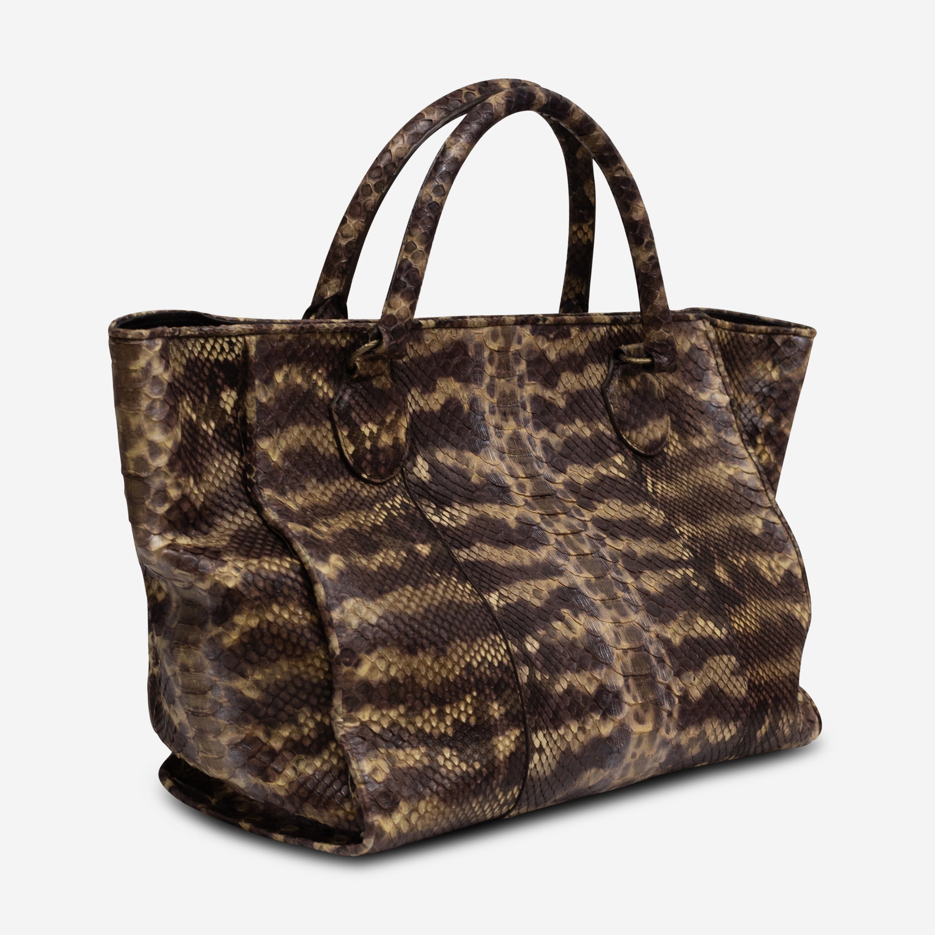 Armenta Multicolor Python Leather Large Tote Bag 09023