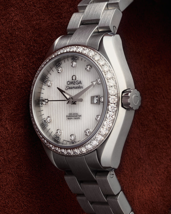 Omega Seamaster Aqua Terra Stainless Steel Diamond Automatic Ladies Watch 231.15.34.20.55.001