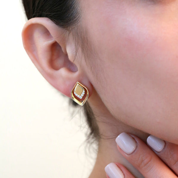 Roberto Coin Petal 18K Rose Gold Diamond Stud Earrings 7773270AXERX - THE SOLIST