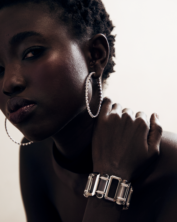 Suna 18K White Gold Crystal & Diamond Bracelet B3710CRYW