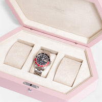 Rapport London Portobello Ice Cream Grained Leather Three Watch Box TA40