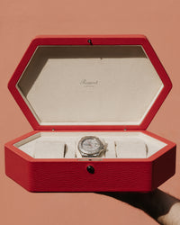 Rapport London Portobello Ruby Leather Three Watch Box TA42