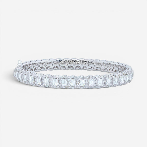 Diana M. Jewels 18K White Gold Diamond Bangle Bracelet TB1594-2