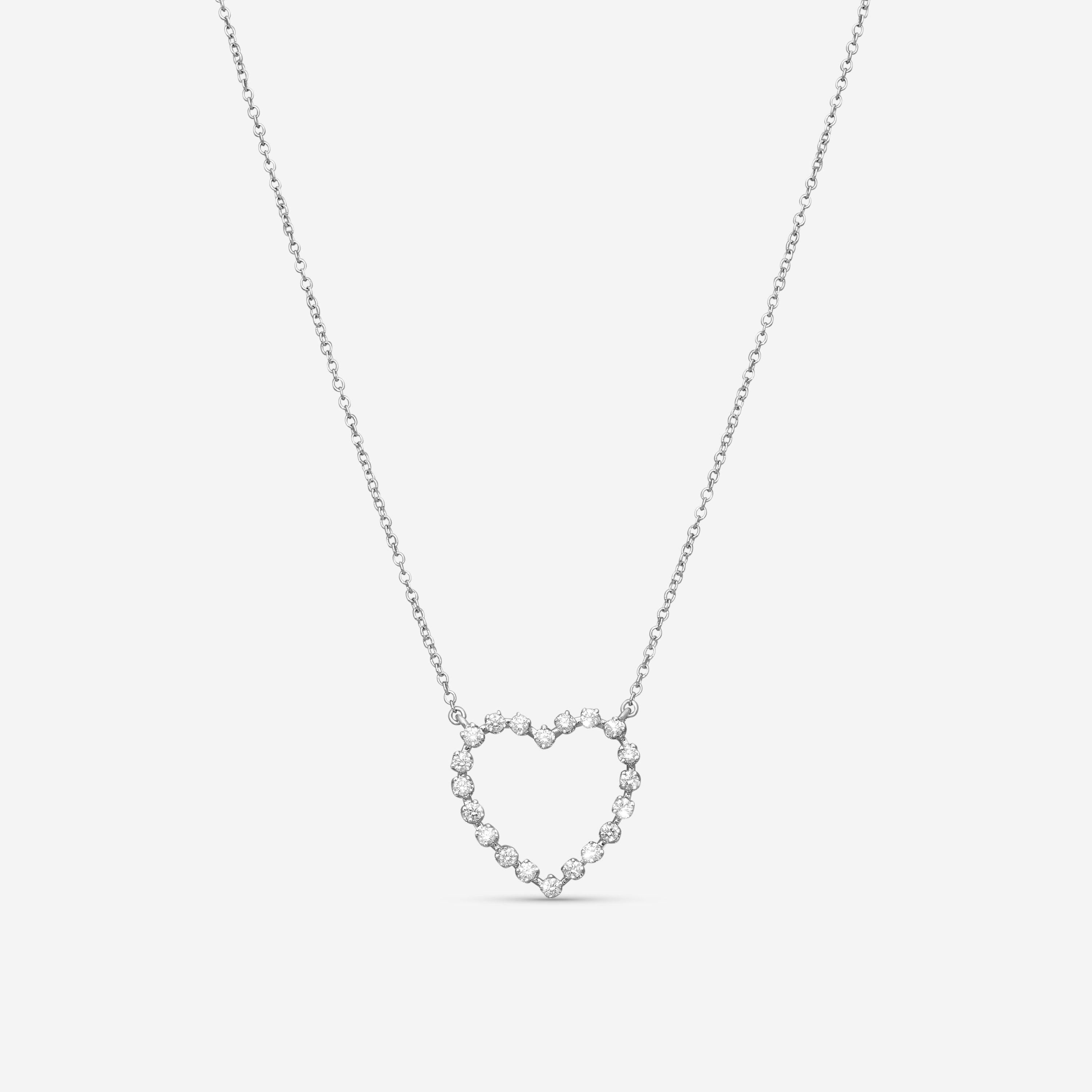 Suna 18K White Gold Diamond Heart Pendant H404W