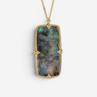 Amáli One of a Kind 18K Yellow Gold Boulder Opal Pendant Necklace N-3142-BOP