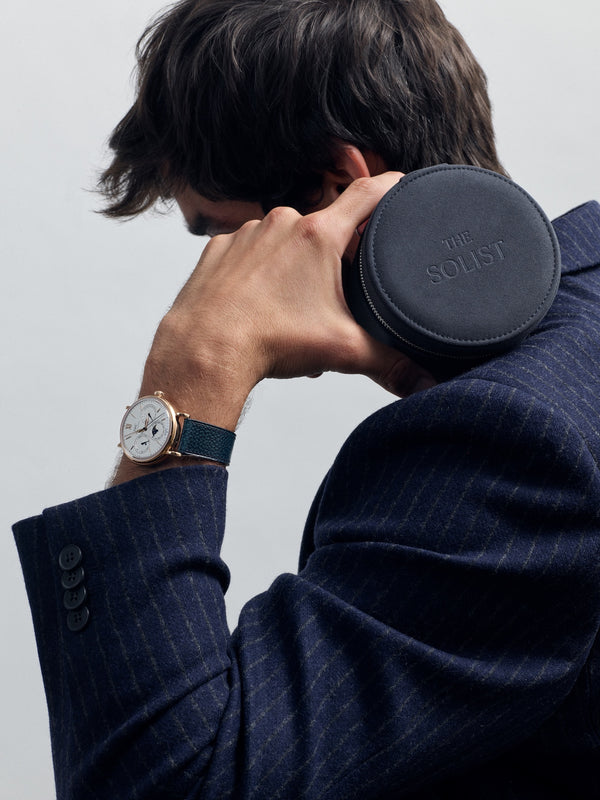 The Solist Dark Grey Suede Watch Case