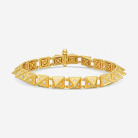 Cosibelli Queen 18K Yellow Gold Classic Geometric Diamond Link Bracelet 886056