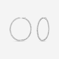 Ina Mar 14K White Gold Diamond Shared Prong Oval Hoop Earrings E1182D-FW-400F - THE SOLIST