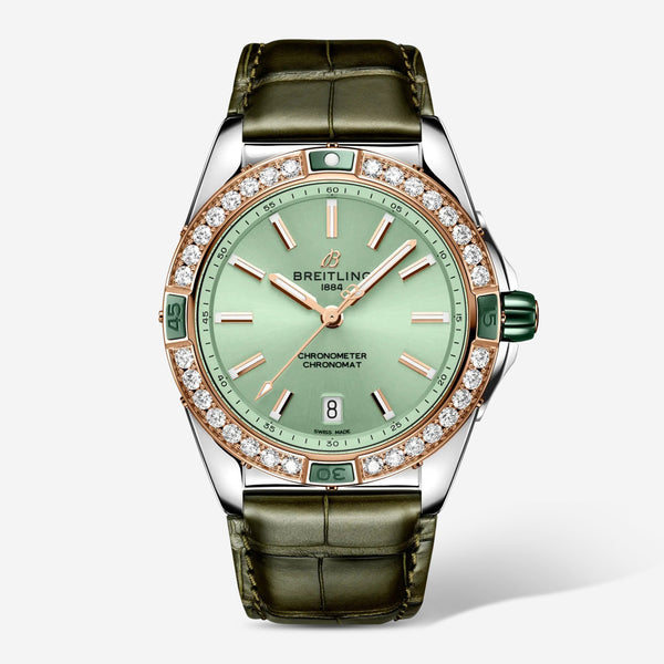 Breitling Super Chronomat Stainless Steel & 18K Rose Gold Automatic Ladies Watch U17356531L1P1