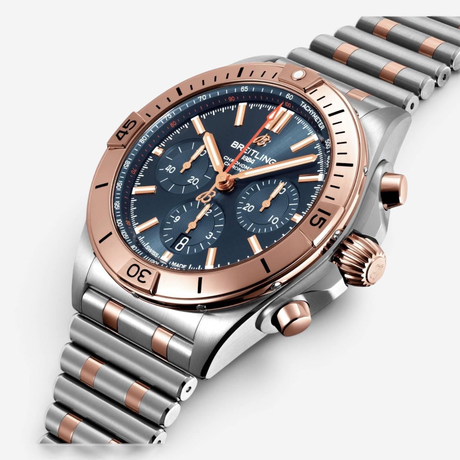 Breitling Chronomat Stainless Steel & 18K Rose Gold Automatic Men's Watch UB0134