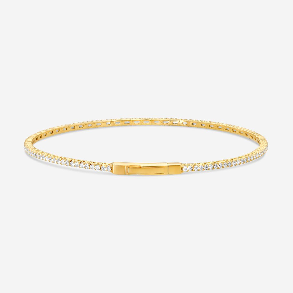 Ina Mar 14K Yellow Gold Diamond Flex Tennis Bangle Bracelet B1100A-FY-100F - THE SOLIST
