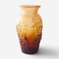Daum Shogo Kariyazaki Limited Edition Autumn Amber Crystal Vase 05294-3