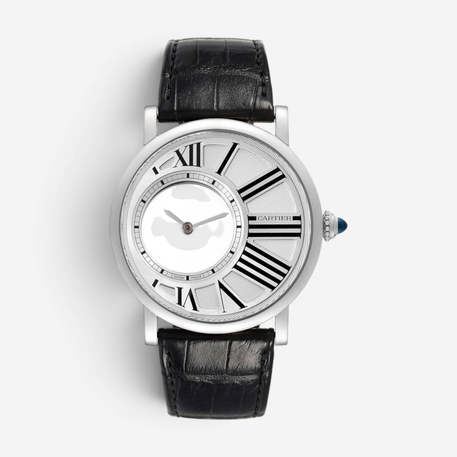 Cartier Rotonde Mystery 18K White Gold Manual Wind Men's Watch W1556224