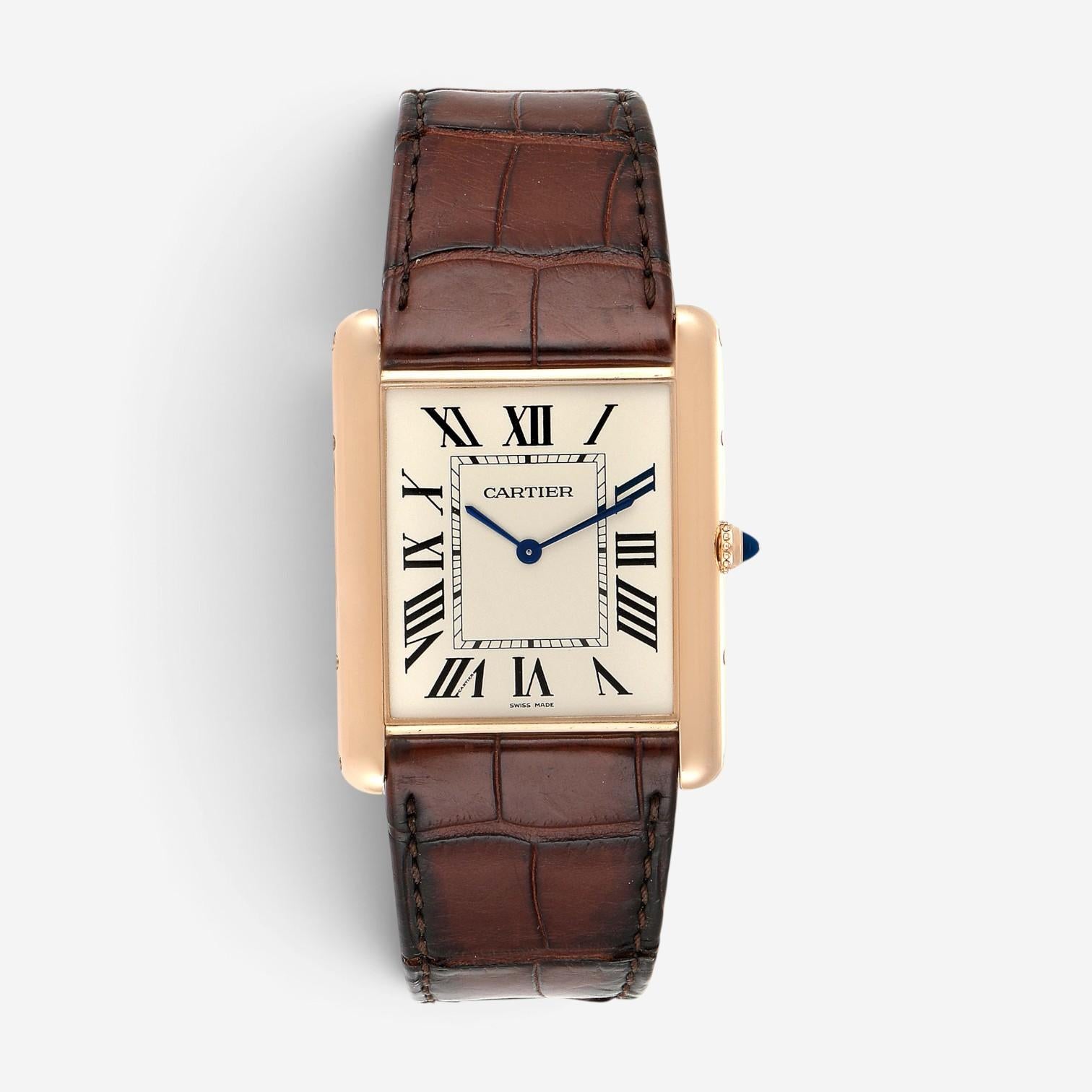Cartier Tank Louis XL 18K Rose Gold Manual Wind Men's Watch W1560017