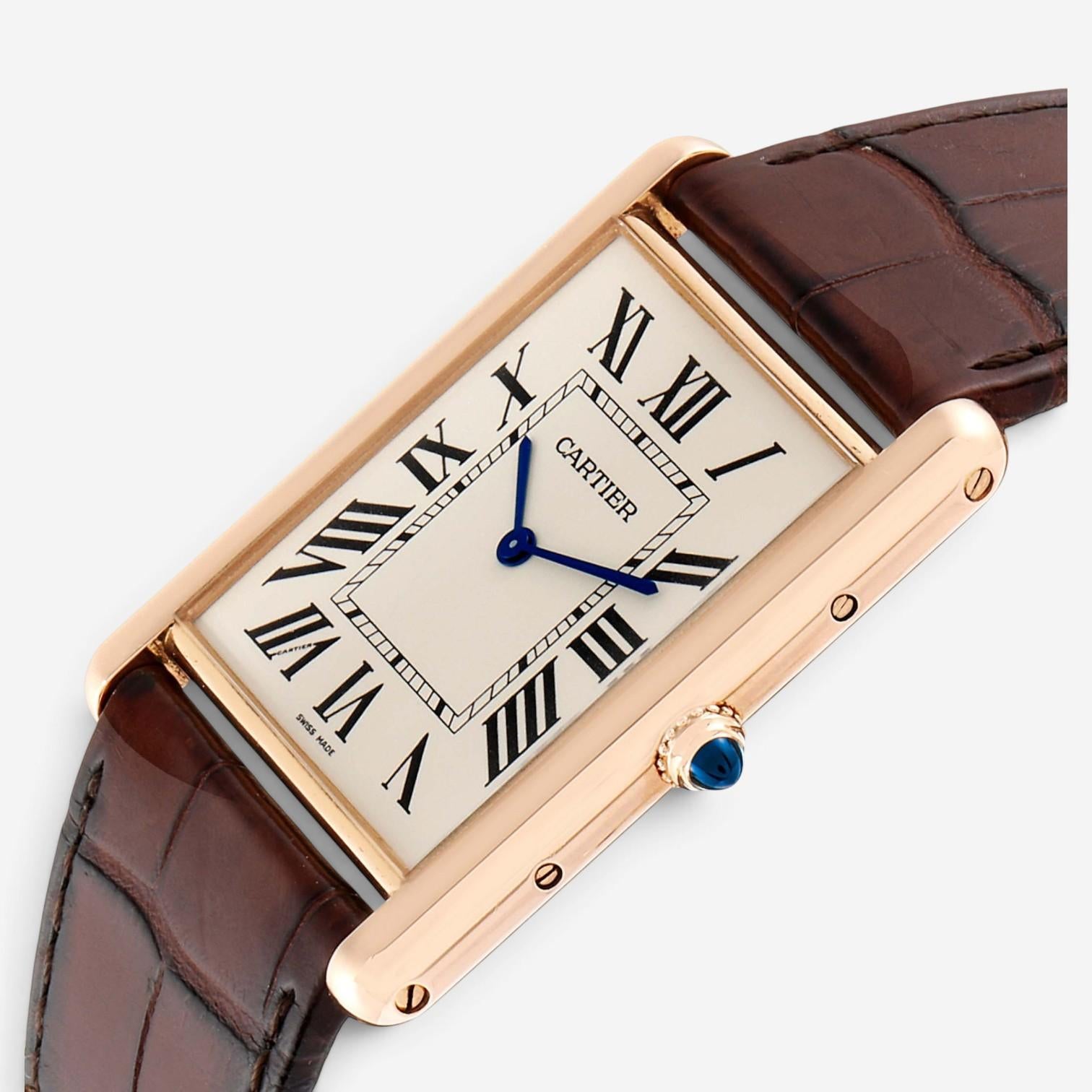 Cartier Tank Louis XL 18K Rose Gold Manual Wind Men's Watch W1560017