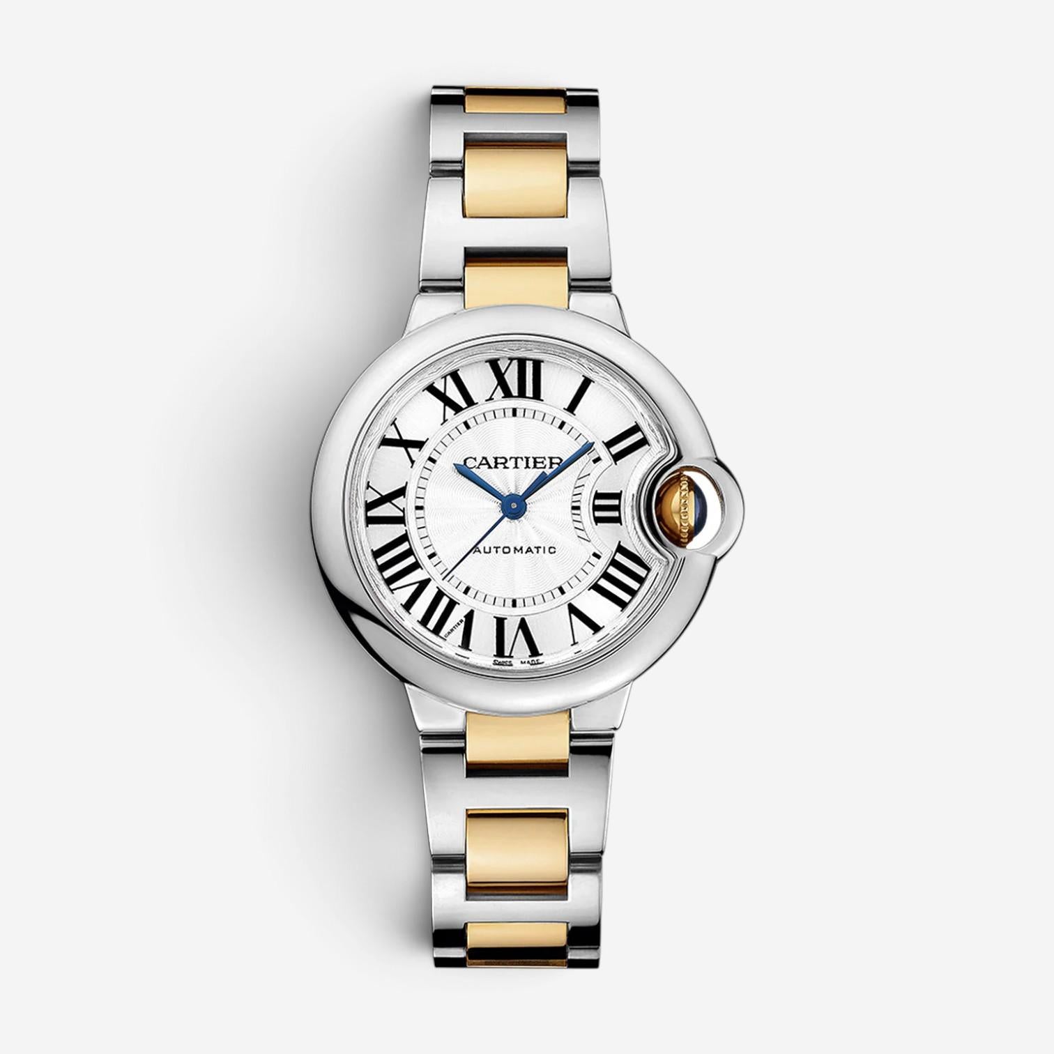 Cartier Ballon Bleu 18K Yellow Gold & Steel Automatic Ladies Watch W2BB0002