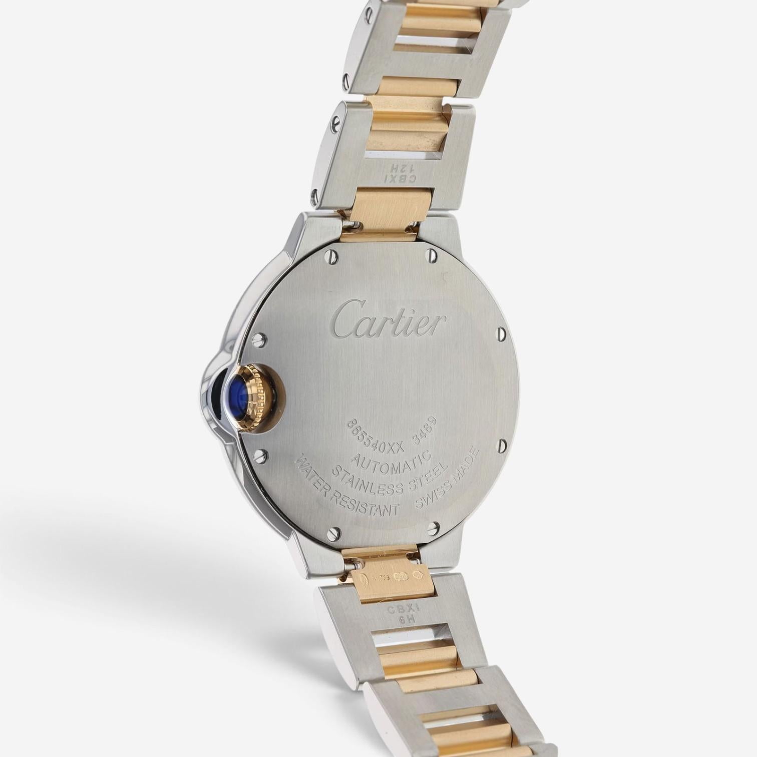 Cartier Ballon Bleu 18K Yellow Gold & Steel Automatic Ladies Watch W2BB0002