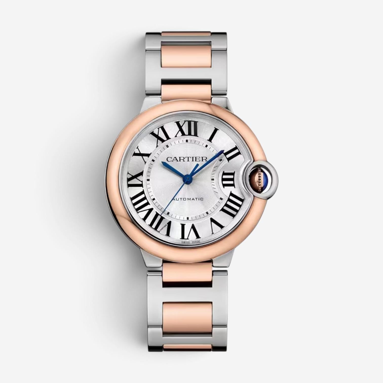 Cartier Ballon Bleu 18K Rose Gold & Steel Automatic Unisex Watch W2BB0003