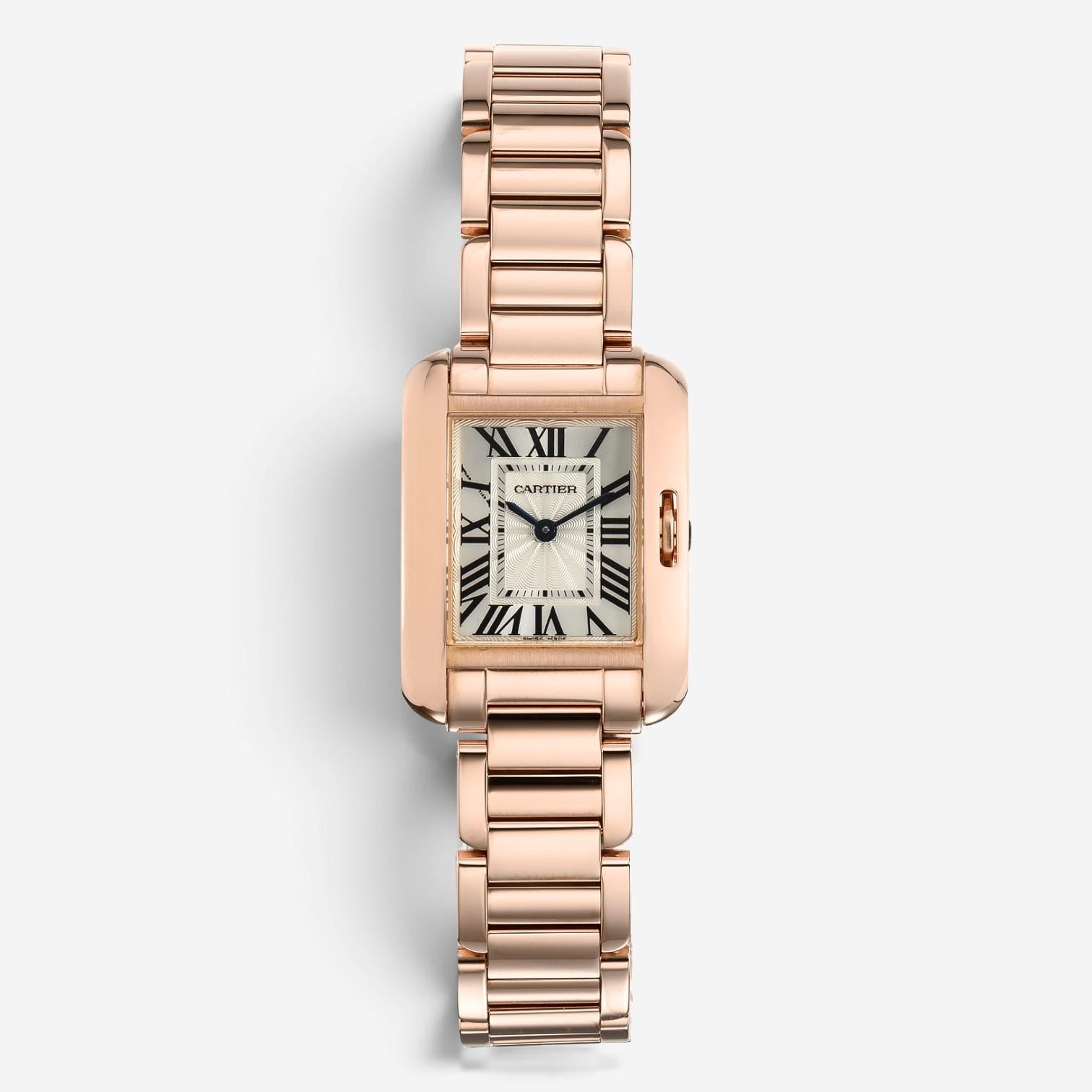Cartier Tank Anglaise 18K Rose Gold Quartz Ladies Watch W5310013