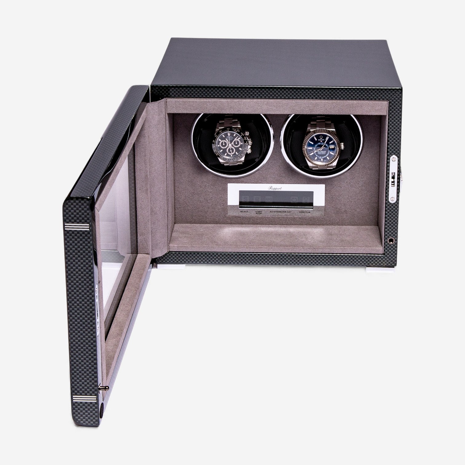 Rapport London Formula Double Watch Winder in Carbon Fibre Finish W562