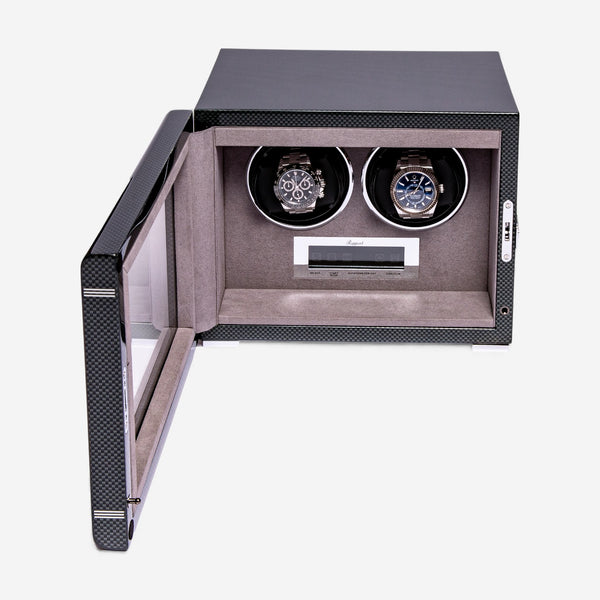 Rapport London Formula Double Watch Winder in Carbon Fibre Finish W562