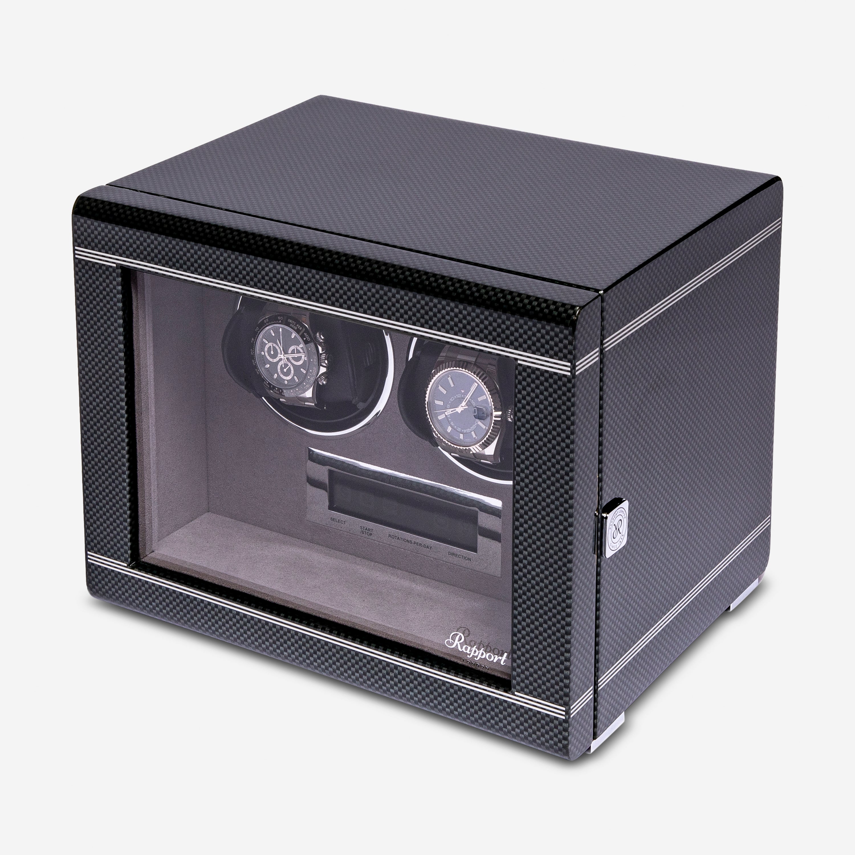 Rapport London Formula Quad Watch Winder in Carbon Fibre Finish W562 - THE SOLIST