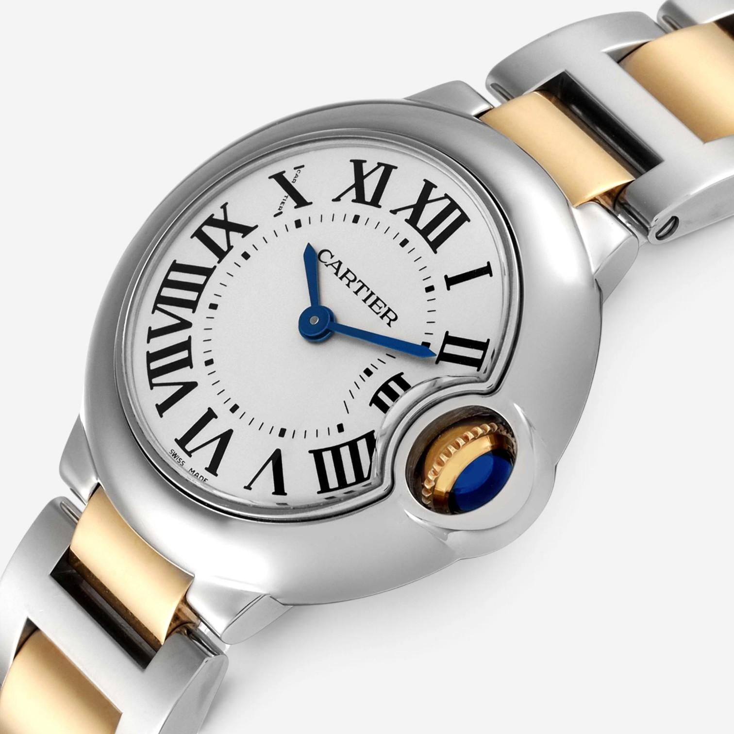 Cartier Ballon Bleu 18K Yellow Gold & Stainless Steel Quartz Ladies Watch W69007