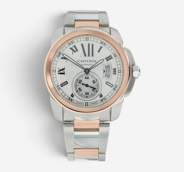 Cartier Calibre De Cartier 18K Rose Gold & Steel Automatic Men's Watch W7100036